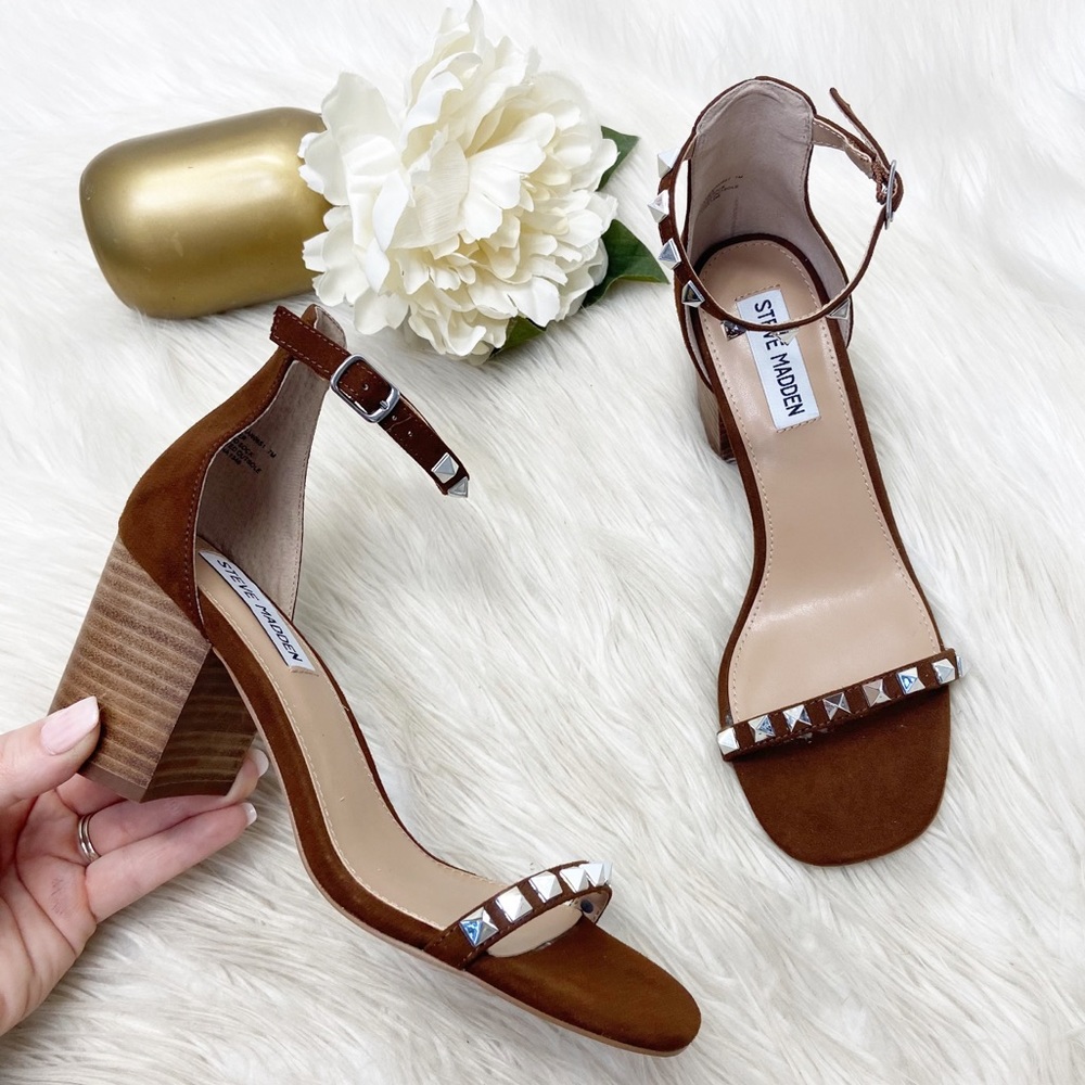 NEW Steve Madden Suede Studded Stacked Sandal